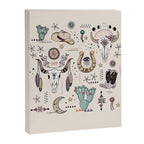 Boho Tribal Cowgirl Ephemera - cream Canvas Print Gallery Image 8