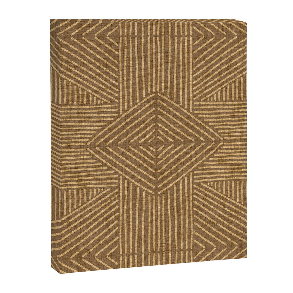 Golden ochre lines - textured abstract geometric Canvas Print Gallery Image 8