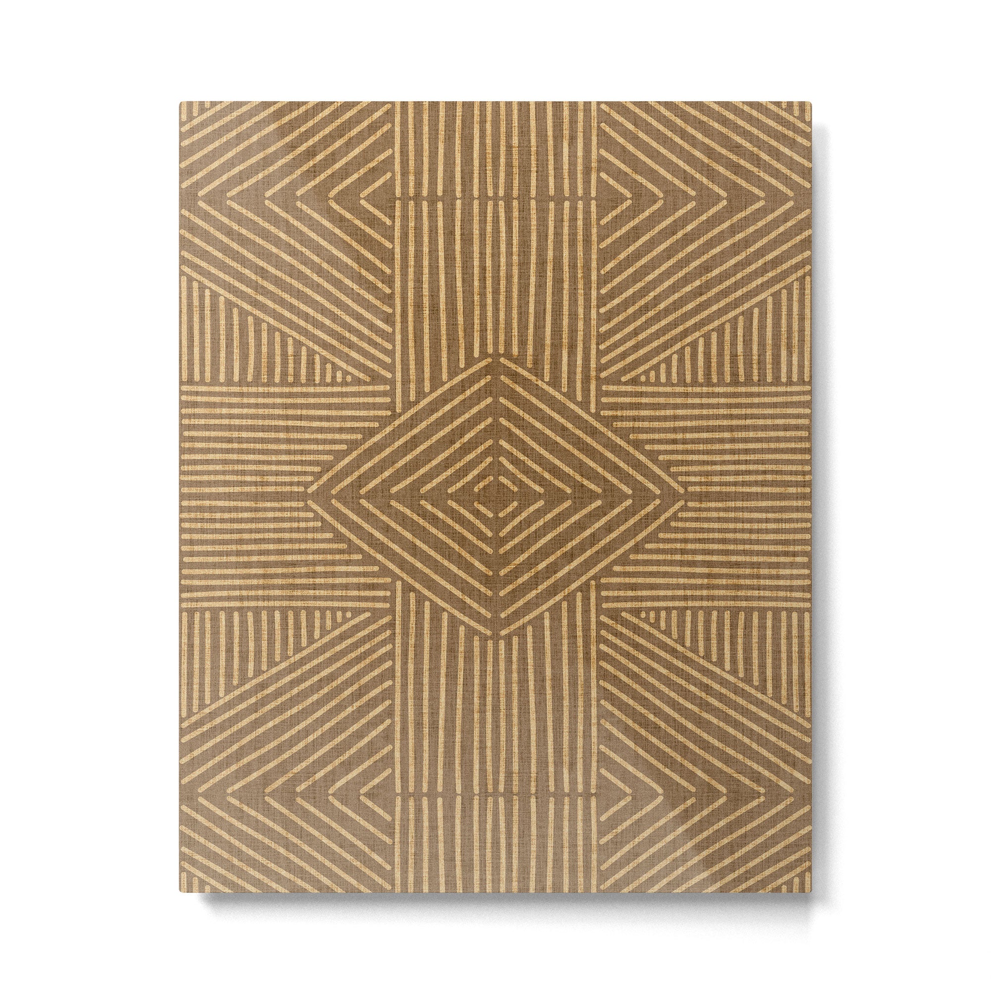 Golden ochre lines - textured abstract geometric Metal Print Gallery Image 6