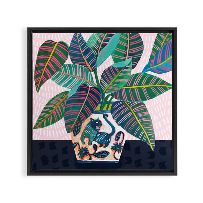 Wild Cat Framed Canvas Print Gallery Image 1