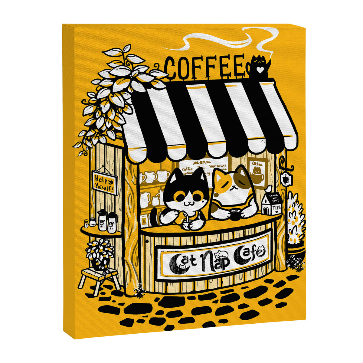 Cat Nap Cafe Canvas Print Gallery Image 8