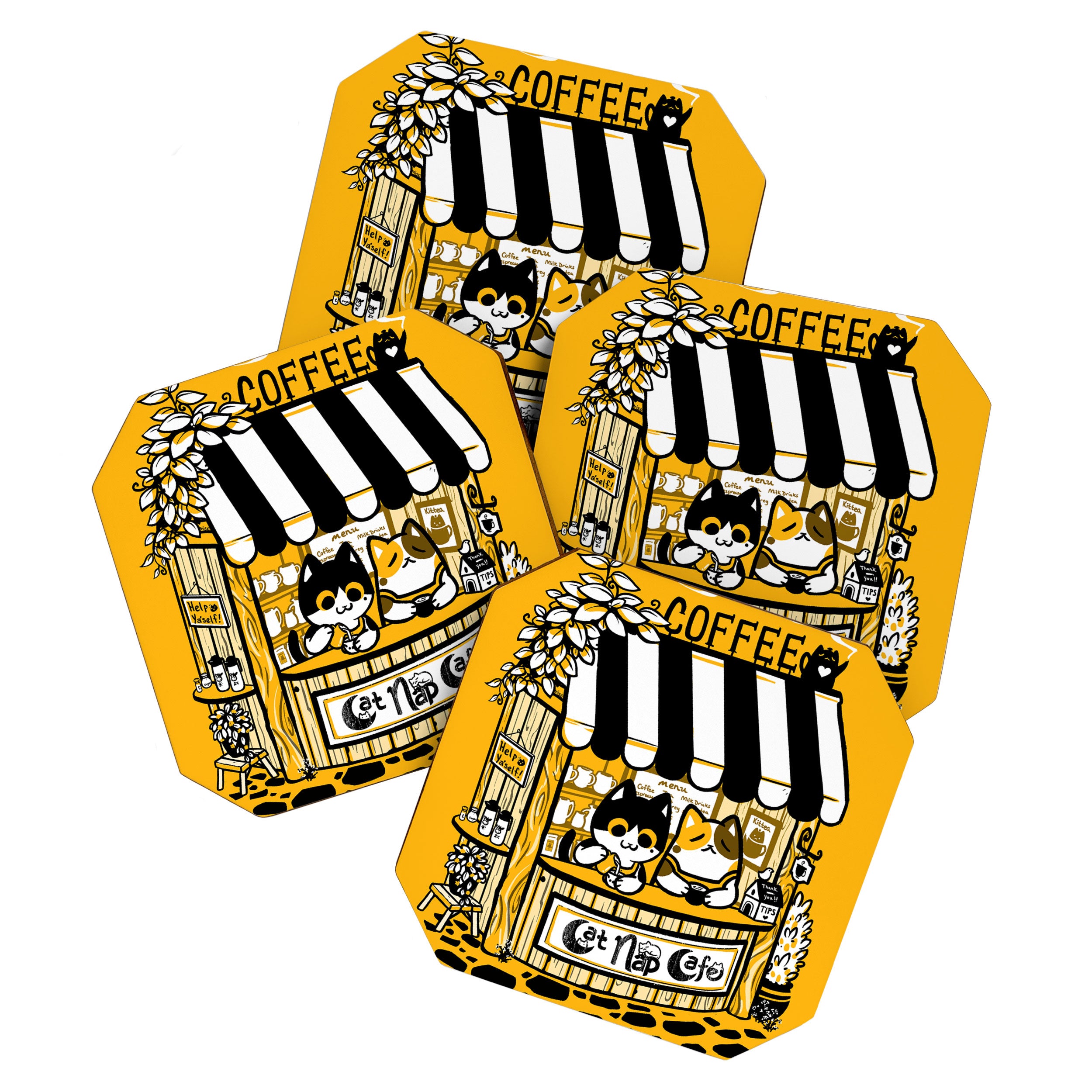Cat Nap Cafe Coaster Gallery Image 1