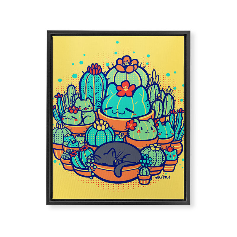 Catcus Patch Framed Canvas Print Gallery Image 8