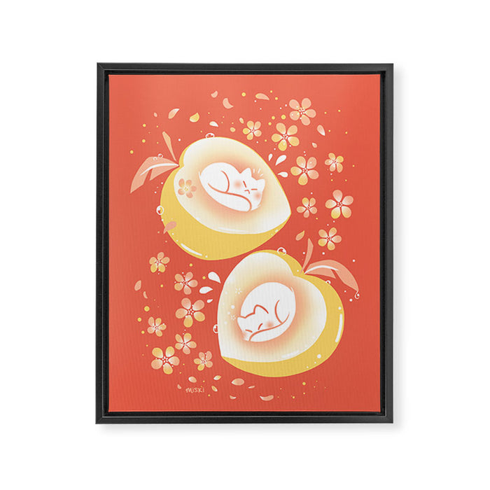 Peach Kitten Framed Canvas Print Gallery Image 1