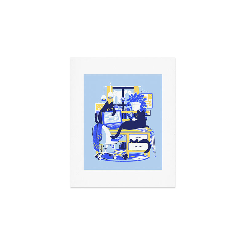 Working From Home Art Print Gallery Image 1