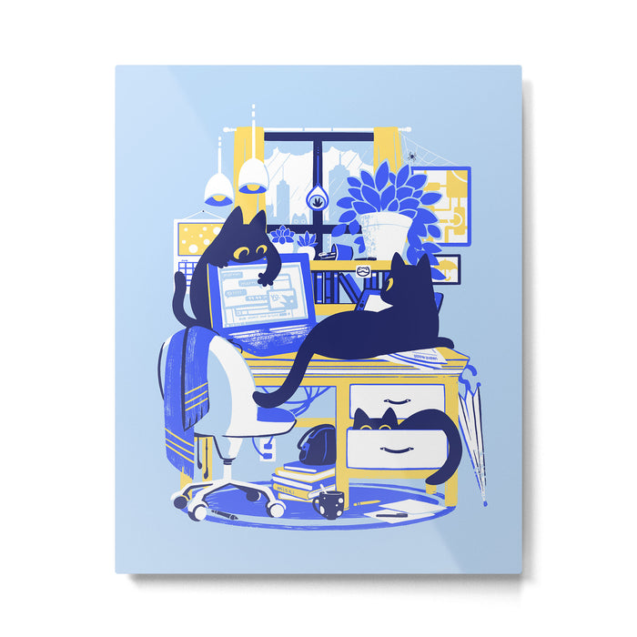 Working From Home Metal Print Gallery Image 1