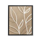 Abstract beige line art botanical Framed Canvas Print Gallery Image 6