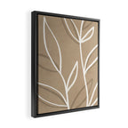 Abstract beige line art botanical Framed Canvas Print Gallery Image 2