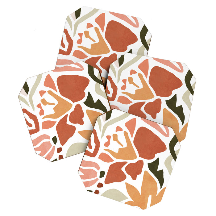 Colorful abstract florals Coaster Gallery Image 1