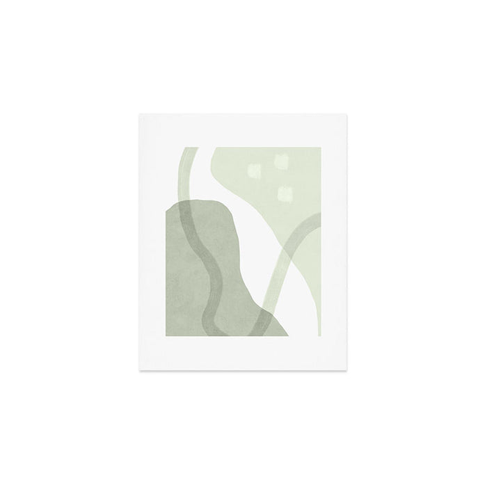 Green watercolor shapes Art Print Gallery Image 1