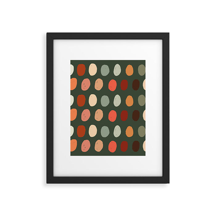 Hand drawn pastel dots pattern Framed Art Print Gallery Image 1
