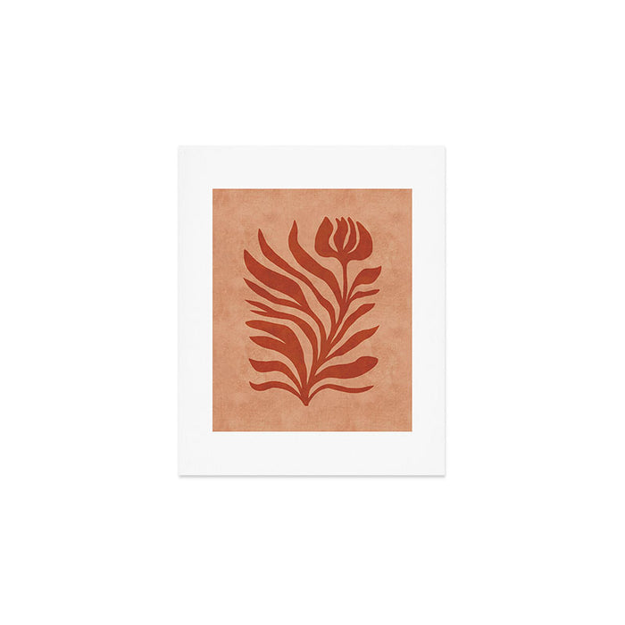 Maximalist wildflower in clay orange Art Print Gallery Image 1
