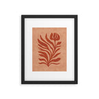 Maximalist wildflower in clay orange Framed Art Print Gallery Image 5