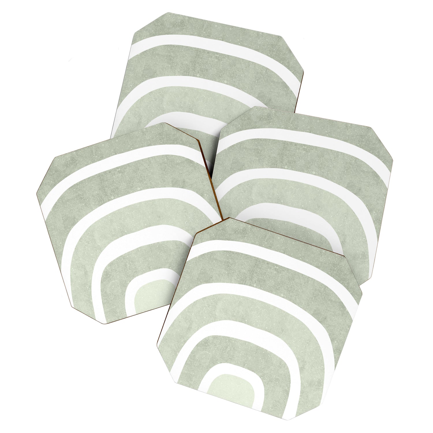 Pastel green rainbow Coaster Gallery Image 1