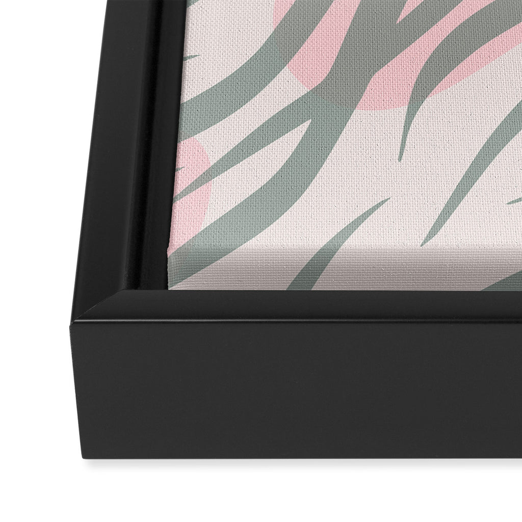 Pastel pink abstract leaf pattern Framed Canvas Print Gallery Image 3