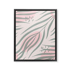 Pastel pink abstract leaf pattern Framed Canvas Print Gallery Image 8