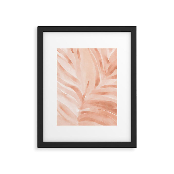 Pastel watercolor leaf detail Framed Art Print Gallery Image 1
