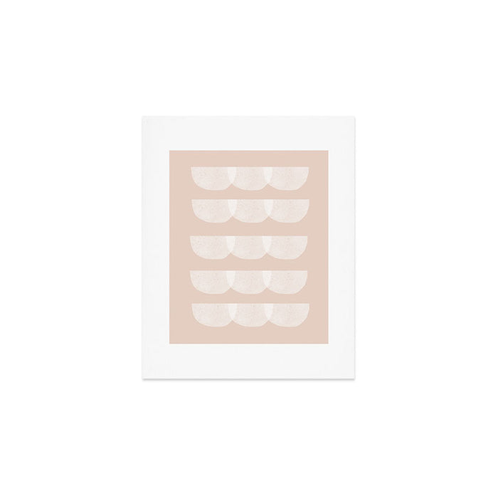 Pink & white geometric shapes pattern Art Print Gallery Image 1