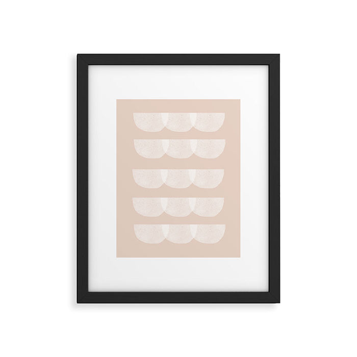 Pink & white geometric shapes pattern Framed Art Print Gallery Image 1