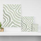 Sage green flow lines Canvas Print Gallery Image 3