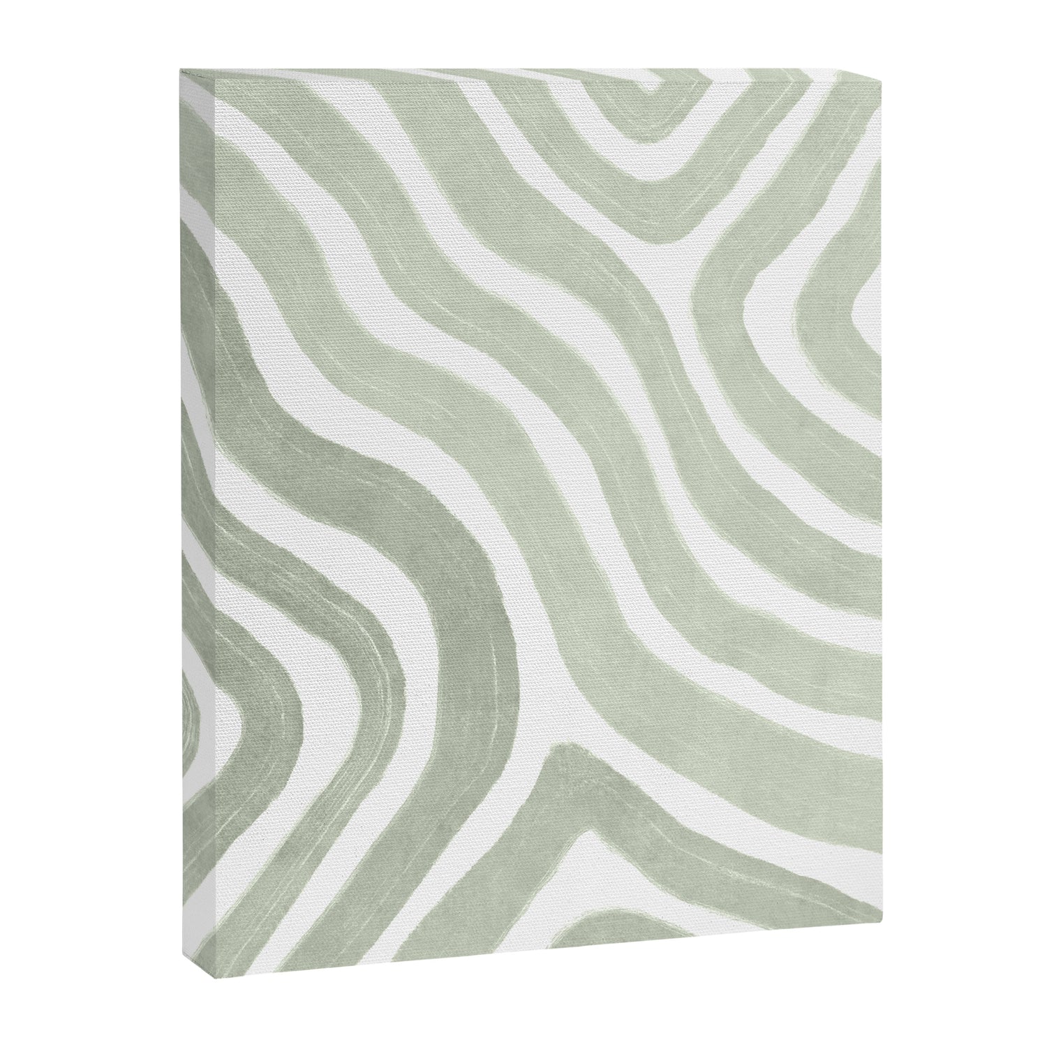 Sage green flow lines Canvas Print Gallery Image 3