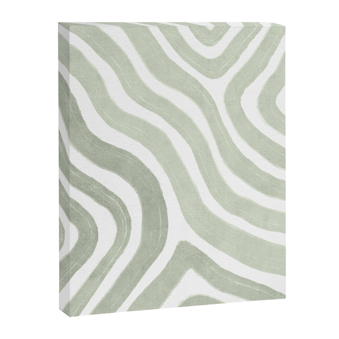 Sage green flow lines Canvas Print Gallery Image 1
