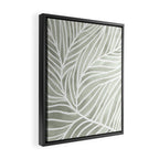 Sage green leaf line art Framed Canvas Print Gallery Image 2