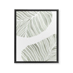 Sage green tropical leaves Framed Canvas Print Gallery Image 6
