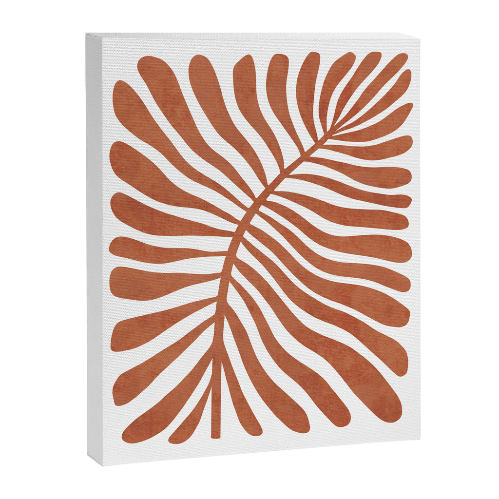 Terracotta abstract leaf Canvas Print Gallery Image 6