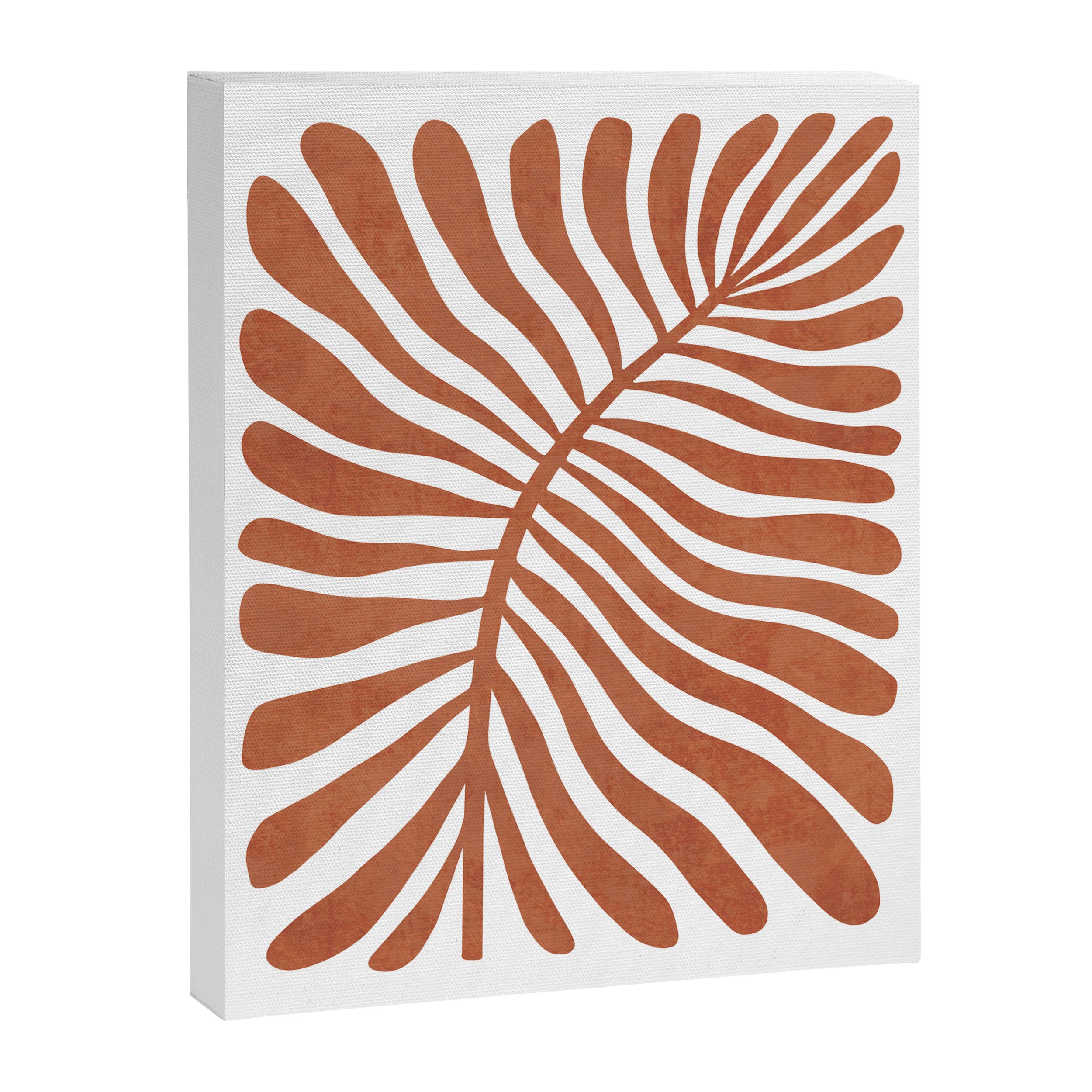 Terracotta abstract leaf Canvas Print Gallery Image 6