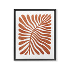 Terracotta abstract leaf Framed Canvas Print Gallery Image 6