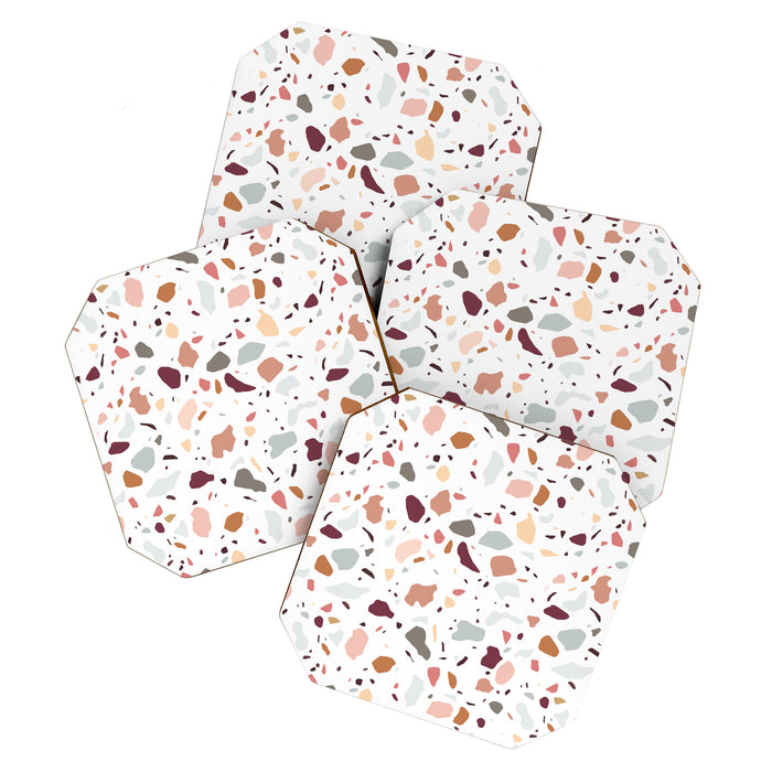 Terrazzo marble pattern Coaster Gallery Image 1