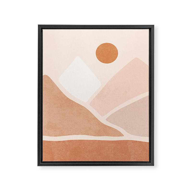 Warm Neutral mountain sun Framed Canvas Print Gallery Image 6