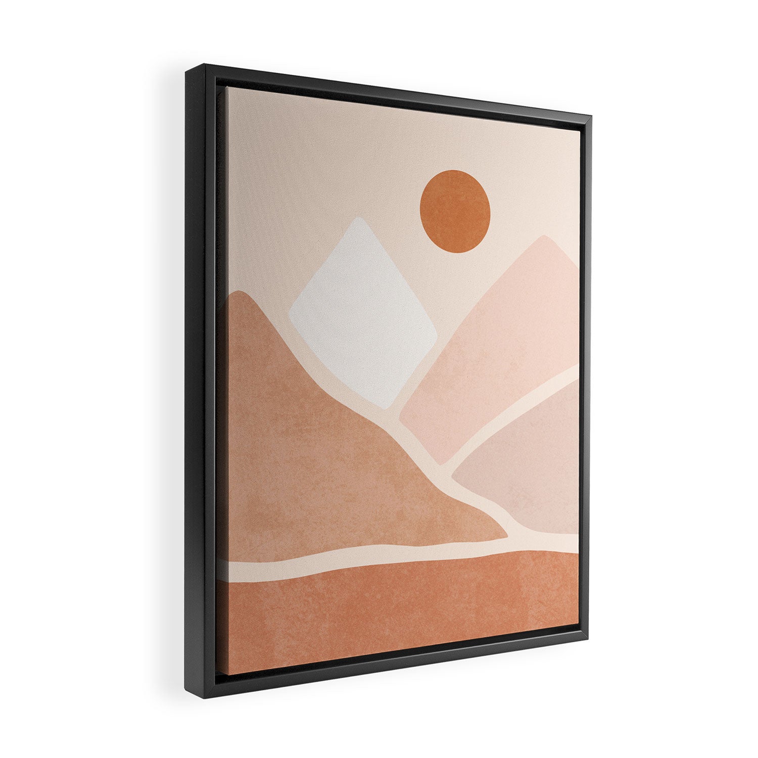 Warm Neutral mountain sun Framed Canvas Print Gallery Image 2