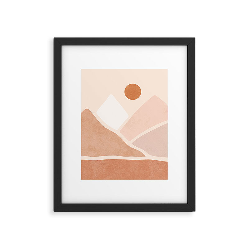 Warm Neutral mountain sun Framed Art Print Gallery Image 5