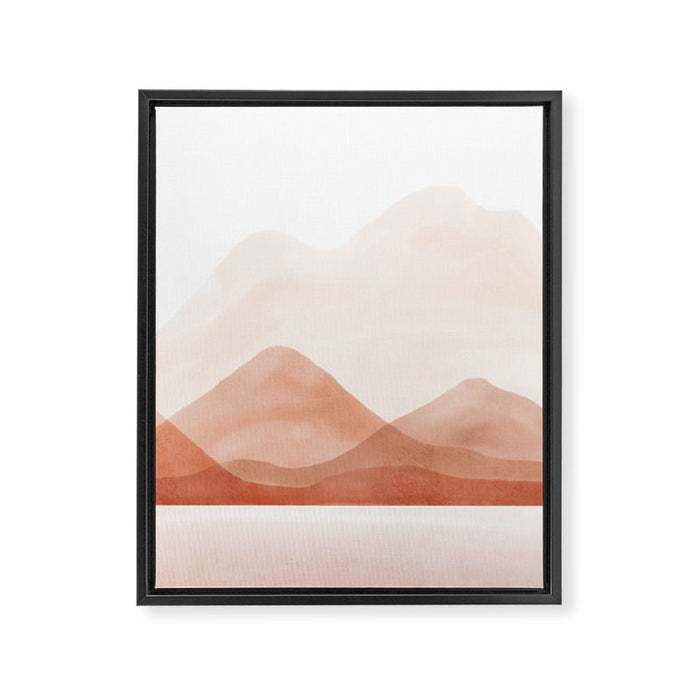 Warm watercolor abstract landscape Framed Canvas Print Gallery Image 1