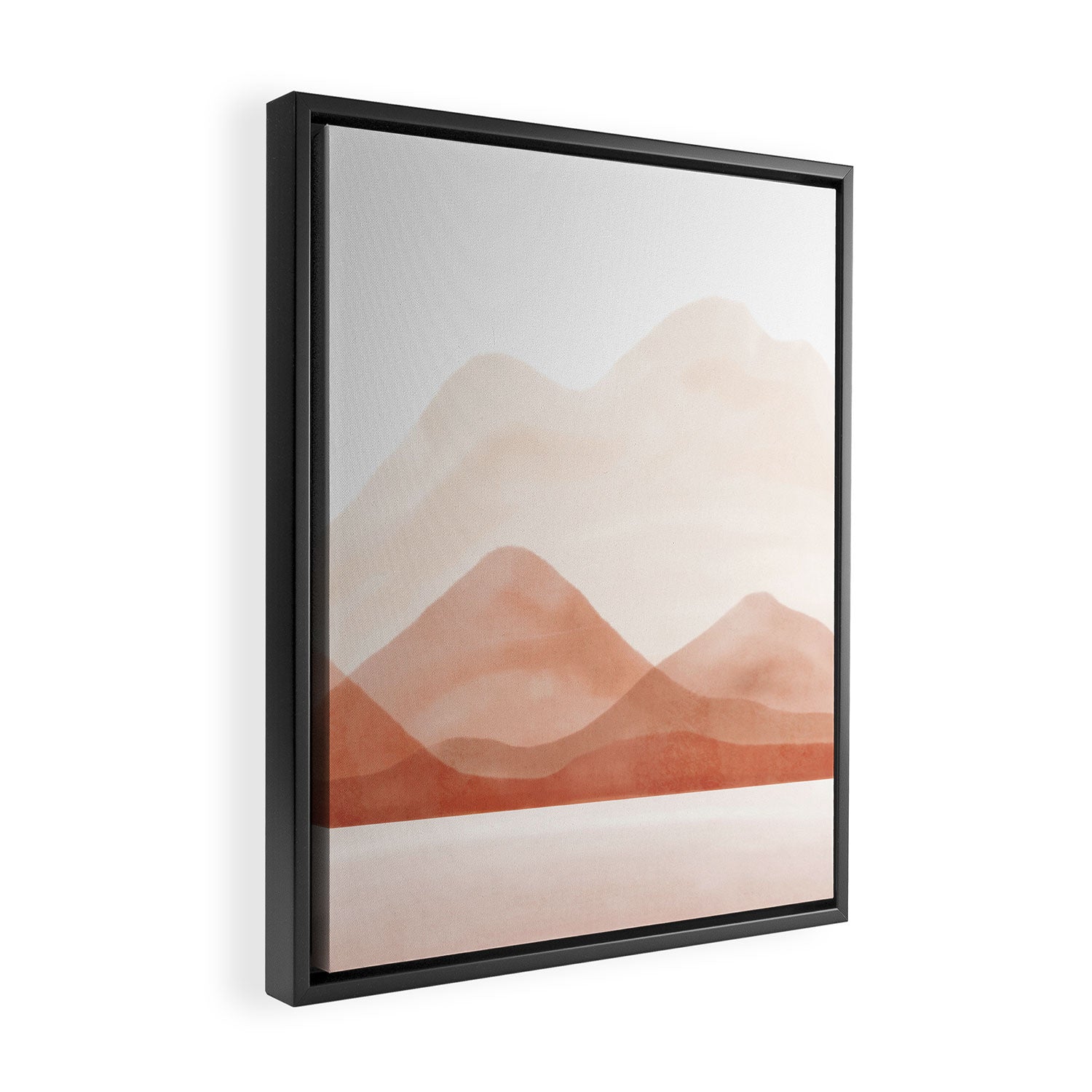 Warm watercolor abstract landscape Framed Canvas Print Gallery Image 2