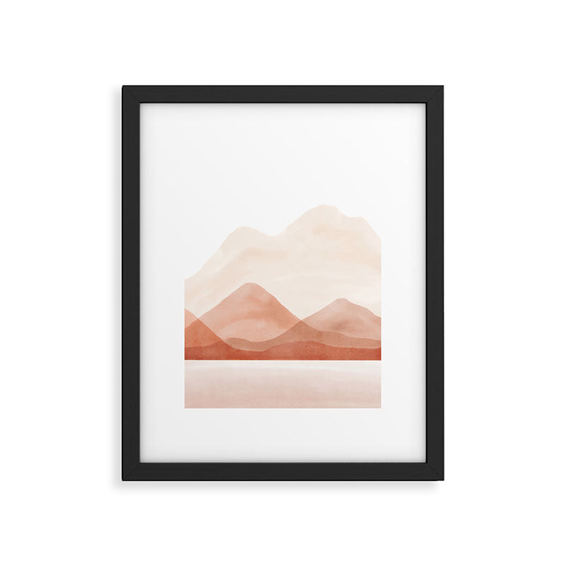 Warm watercolor abstract landscape Framed Art Print Gallery Image 5
