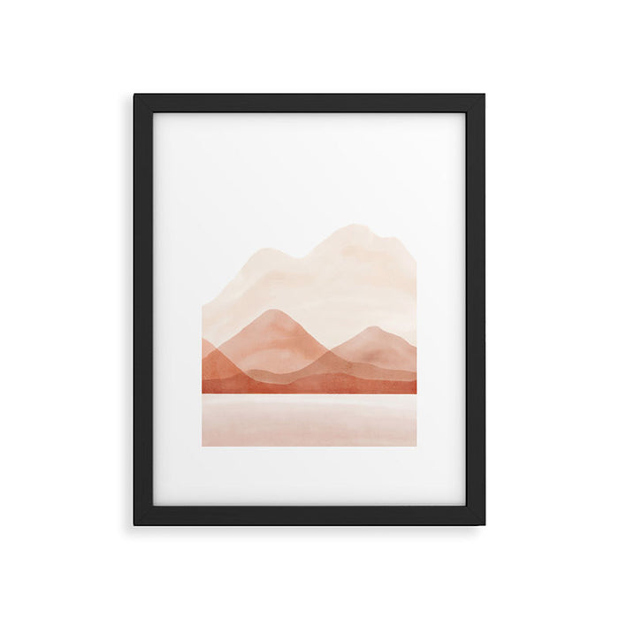 Warm watercolor abstract landscape Framed Art Print Gallery Image 1