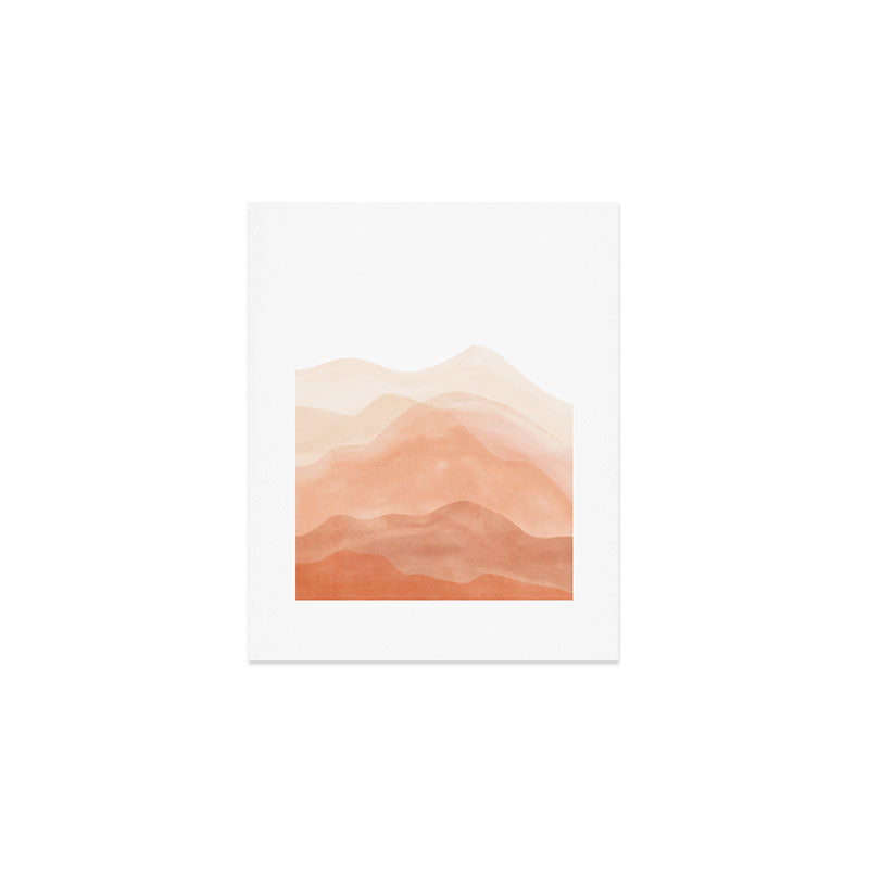 Warm watercolor mountain landscape Art Print Gallery Image 1