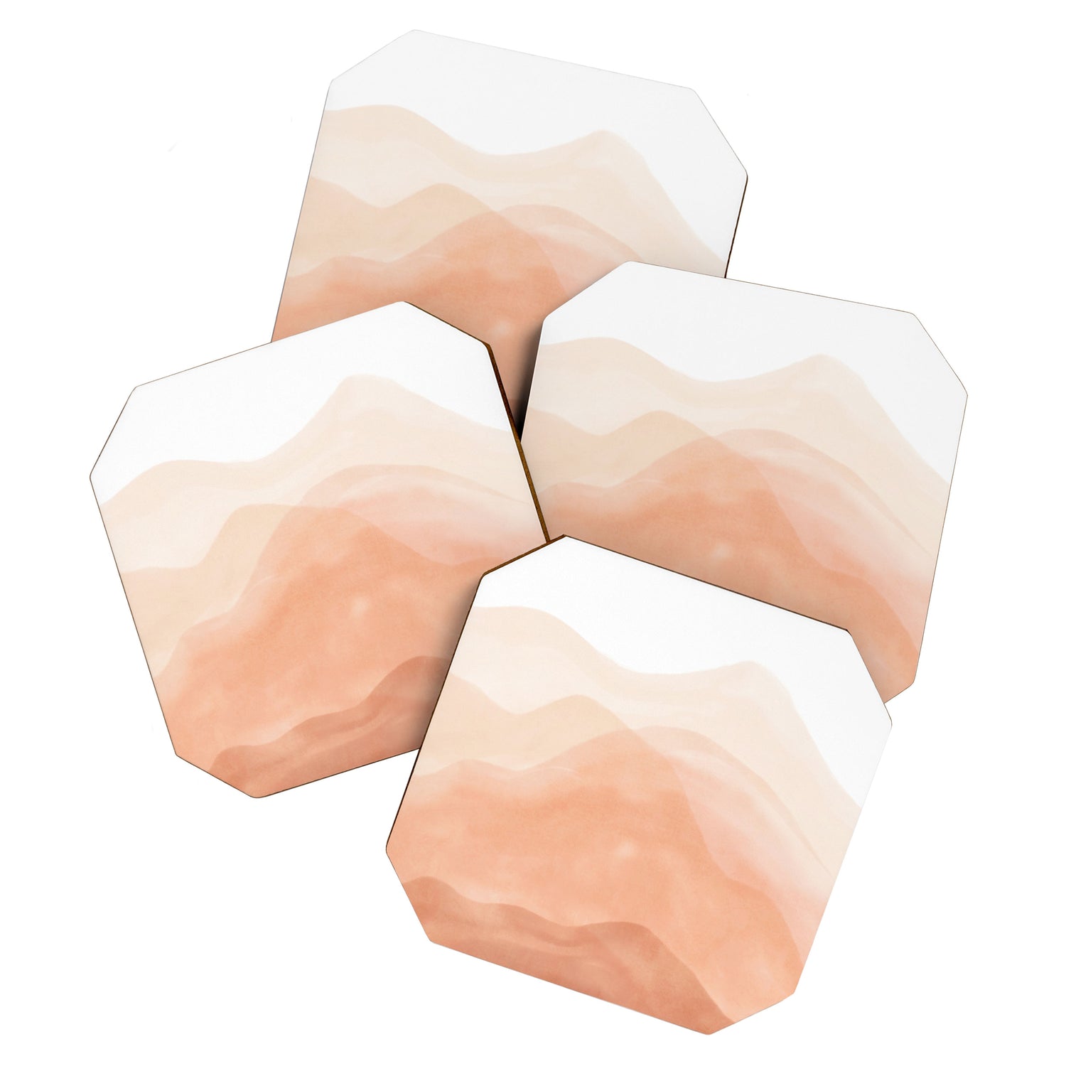 Warm watercolor mountain landscape Coaster Gallery Image 1
