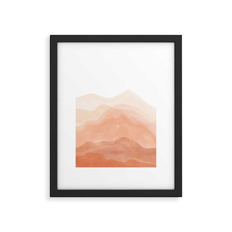 Warm watercolor mountain landscape Framed Art Print Gallery Image 5