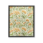 Watercolor Peony pattern in yellow and olive green Framed Canvas Print Gallery Image 8
