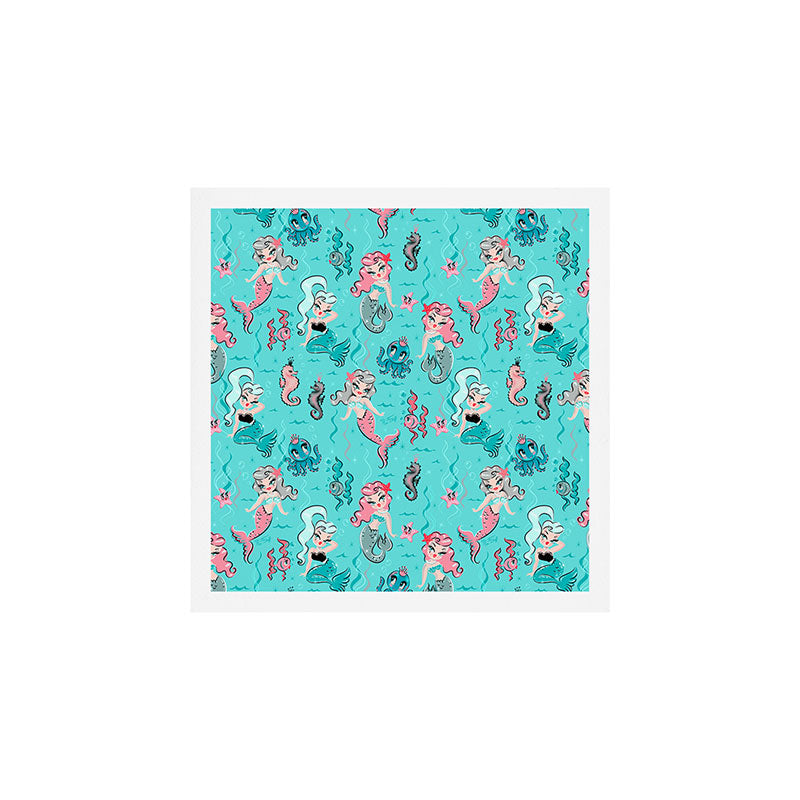 Babydoll Mermaids on Aqua Art Print Gallery Image 1