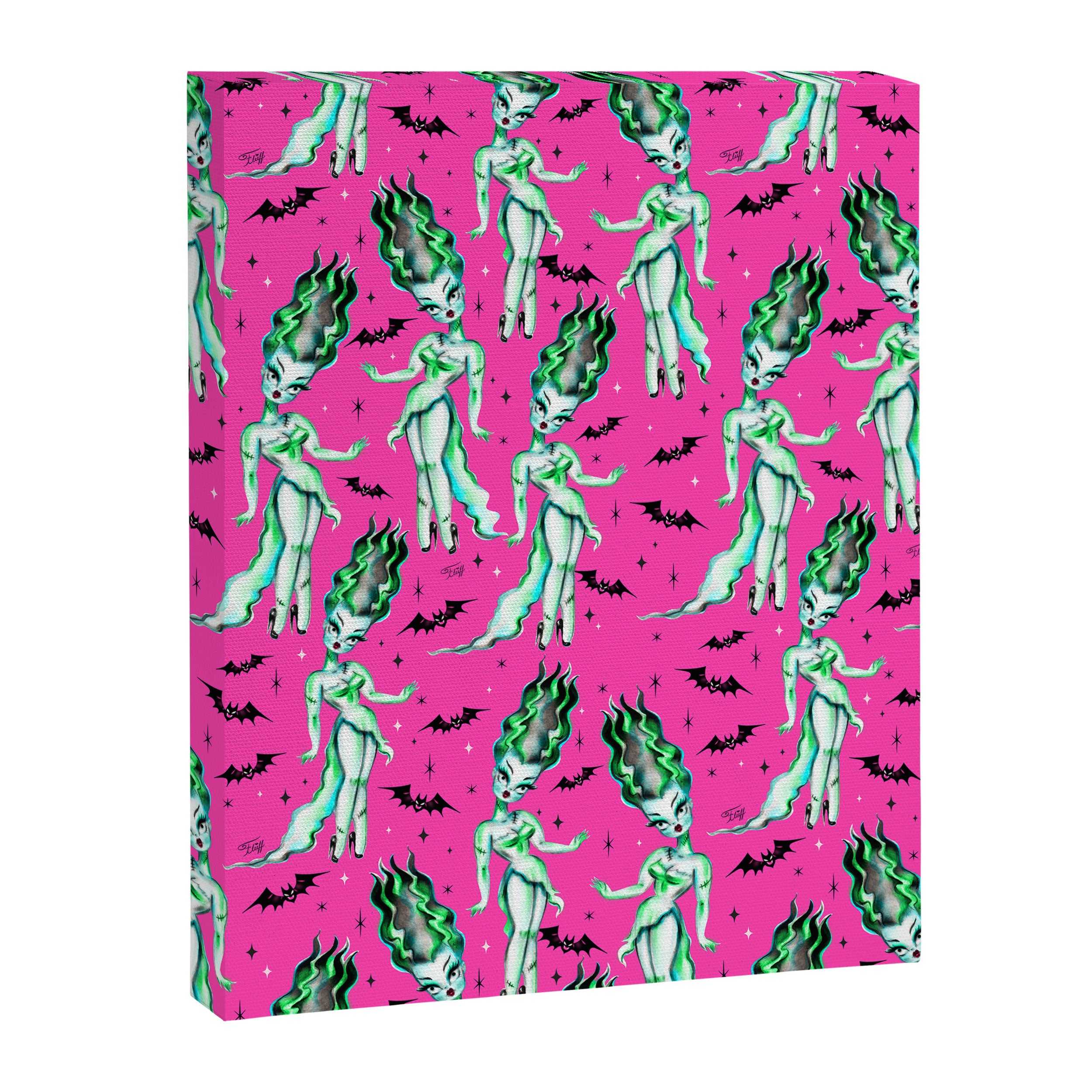 Bride of Frankenstein on Hot Pink Canvas Print Gallery Image 8