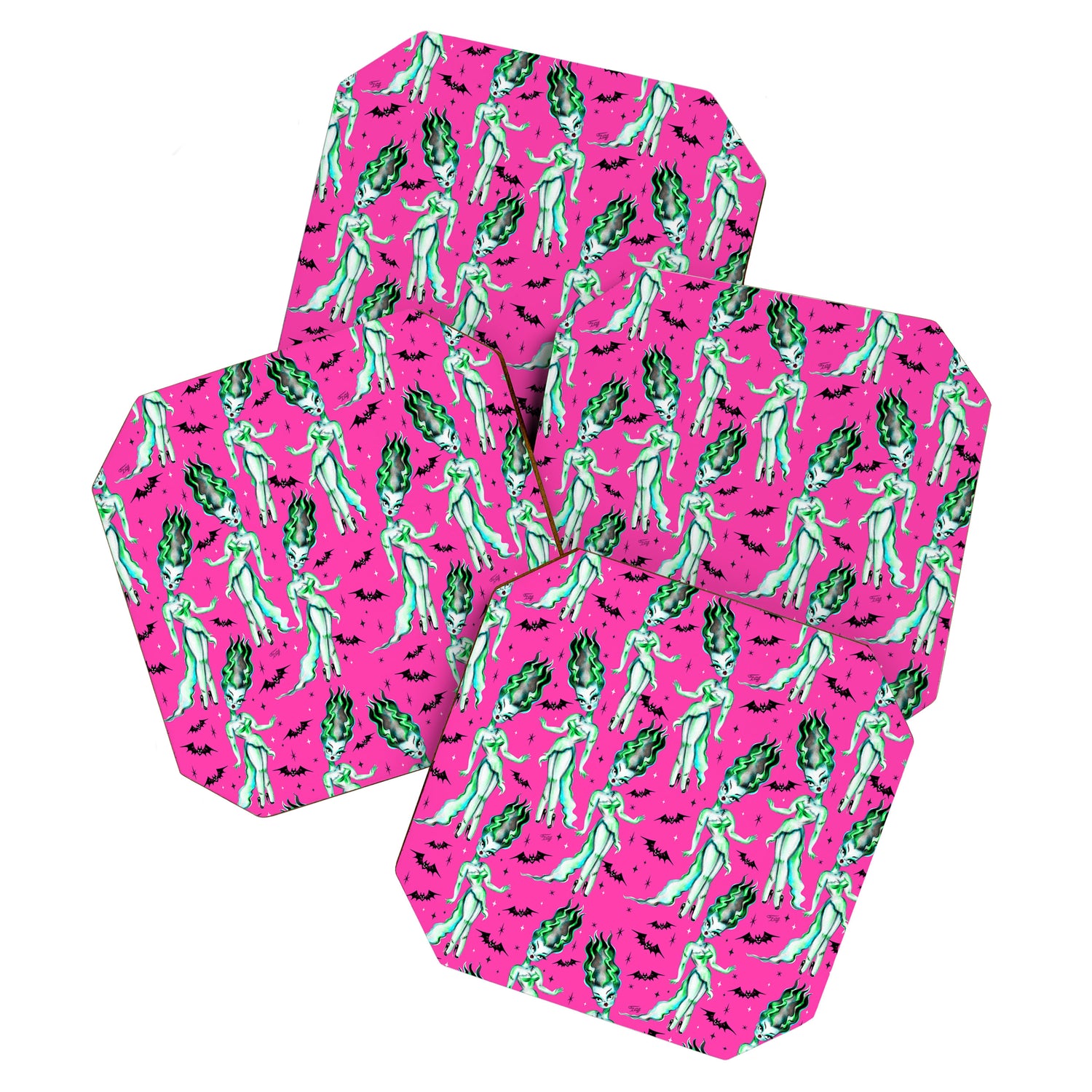 Bride of Frankenstein on Hot Pink Coaster Gallery Image 1