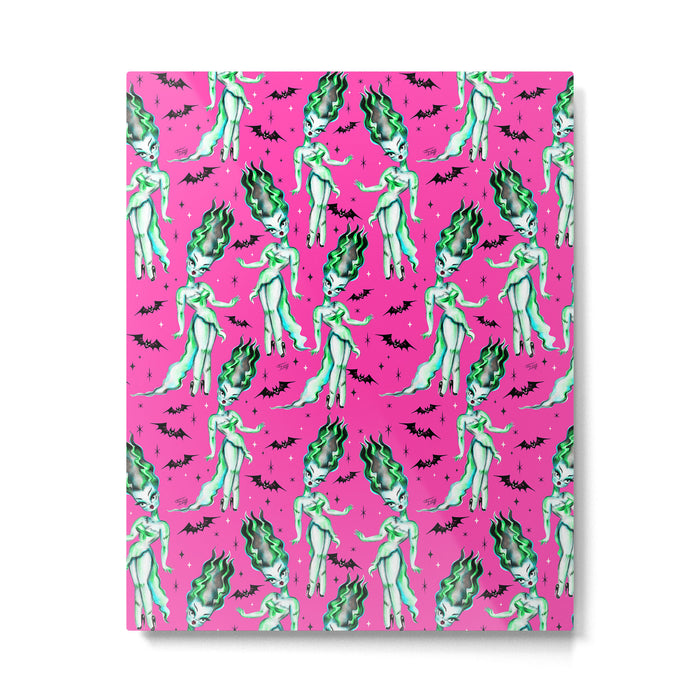 Bride of Frankenstein on Hot Pink Metal Print Gallery Image 1