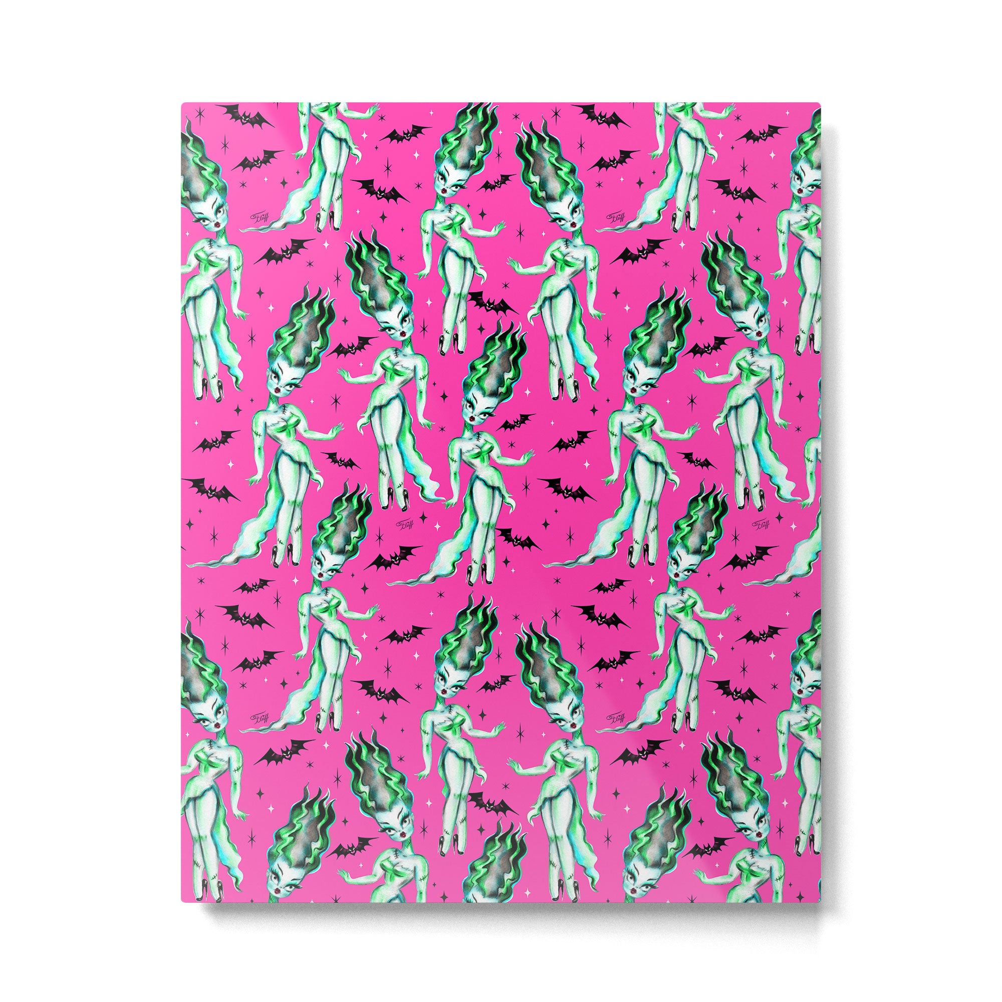 Bride of Frankenstein on Hot Pink Metal Print Gallery Image 6