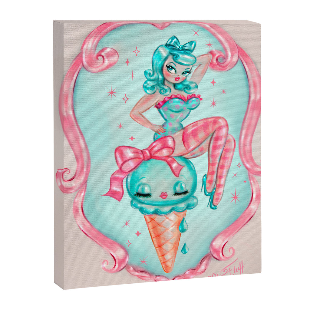 Candy Blue Ice Cream Pin Up Doll Canvas Print Gallery Image 6