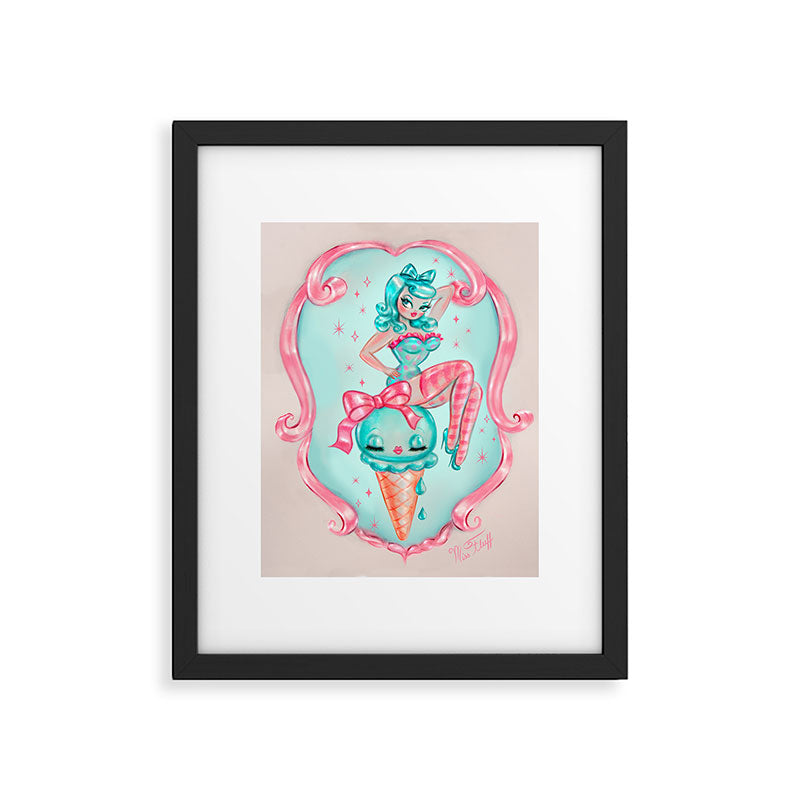 Candy Blue Ice Cream Pin Up Doll Framed Art Print Gallery Image 5